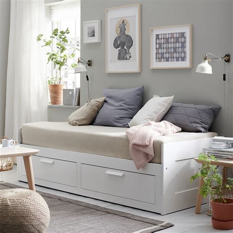 ikea bed with drawers white